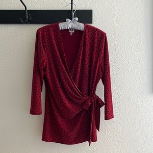Anne Klein wrap top, size large, excellent condition.